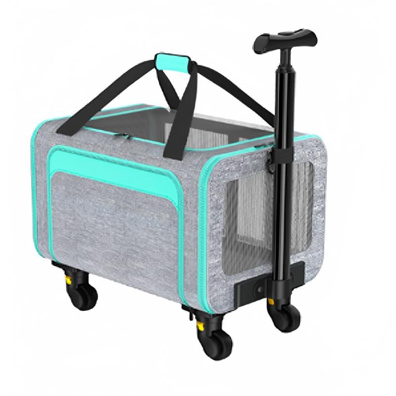 حقيبة أكسفورد لحمل الحيوانات الأليفة قابلة للتوسيع مع مقبض تلسكوبي