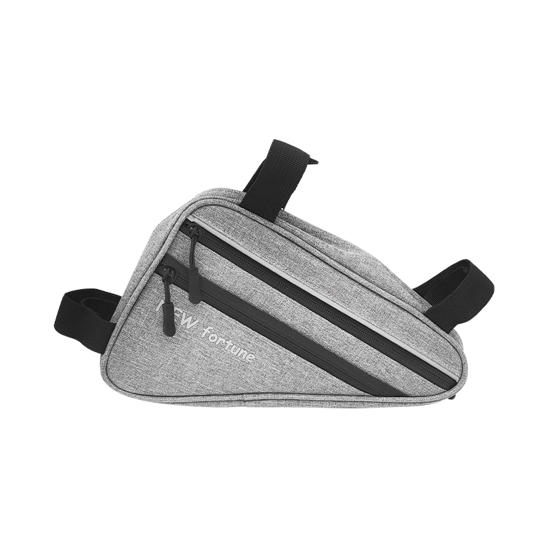 BI-01 حقيبة مثلثة مقاومة للماء بشريط عاكس رمادي للدراجة